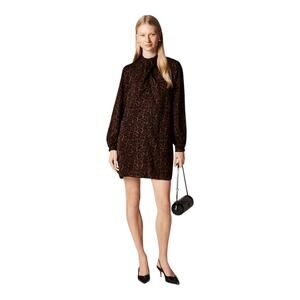 J. Crew Scarf-Neck Shift Dress Leopard Women XL NWT